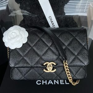 ❌sold  ❌ Chanel 22P Chain Melody caviar flap bag
